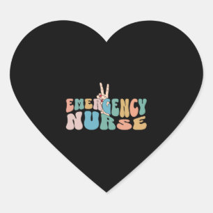 Groovy Retro ER Verpleegster Noodkamer Grappige Ve Hart Sticker