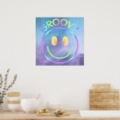 Groovy | Retro Face Paarse Pastels Poster (Keuken)