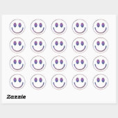 Groovy Retro Face Ronde Sticker (Vel)