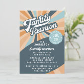 Groovy Retro Familiereünie Verzameluitnodiging Kaart (Staand voorkant)