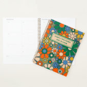 Groovy Retro Floral 60s 70s Patroon Gepersonalisee Planner (Display)