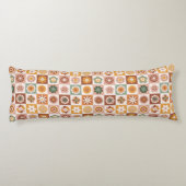 Groovy Retro Floral Checked Lichaamskussen (Achterkant)