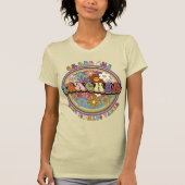 Groovy Retro Floral Daisy Grade One Docent Naam T-shirt (Voorkant)