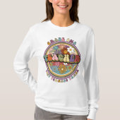 Groovy Retro Floral Daisy Grade One Docent Naam T-shirt (Voorkant)