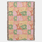 Groovy Retro Floral  Deken (Voorkant Verticaal)