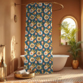 Groovy Retro Floral Douchegordijn