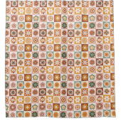 Groovy Retro Floral  Douchegordijn (Voorkant)