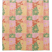 Groovy Retro Floral  Douchegordijn (Voorkant)