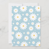 Groovy Retro Floral Dusty Blue Daisy Baby shower Kaart (Achterkant)