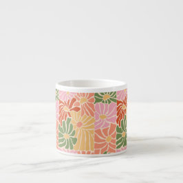 Groovy Retro Floral  Espresso Kop