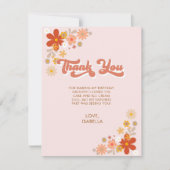 Groovy Retro Floral - Hartelijk dank Bedankkaart (Voorkant)