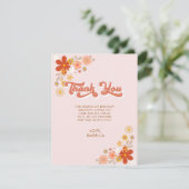 Groovy Retro Floral - Hartelijk dank Bedankkaart (Staand voorkant)