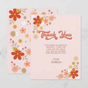 Groovy Retro Floral - Hartelijk dank Bedankkaart