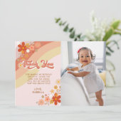 Groovy Retro Floral - Hartelijk dank Bedankkaart (Staand voorkant)