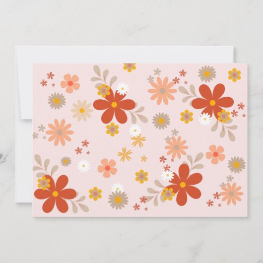 Groovy Retro Floral - Hartelijk dank Bedankkaart (Achterkant)