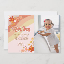 Groovy Retro Floral - Hartelijk dank Bedankkaart