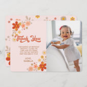 Groovy Retro Floral - Hartelijk dank Bedankkaart (Voorkant / Achterkant)