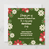 Groovy Retro Floral kerstfeest Kaart (Achterkant)