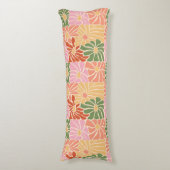 Groovy Retro Floral  Lichaamskussen (Voorkant Verticaal)
