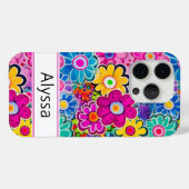 Groovy Retro Floral Personalized Case-Mate iPhone Case (Achterkant (horizontaal))