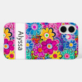 Groovy Retro Floral Personalized Case-Mate iPhone Case (Achterkant (horizontaal))