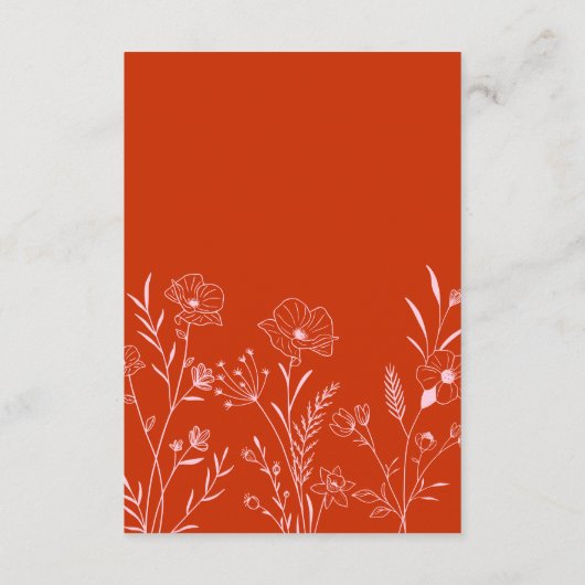 Groovy Retro Floral RSVP-kaart Informatiekaartje (Achterkant)