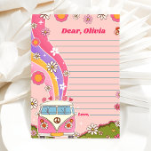 Groovy Retro Floral Time Capsule Note Bericht Kaar Kaart