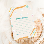 Groovy Retro Floral Time Capsule Note Bericht Kaar Kaart