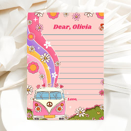 Groovy Retro Floral Time Capsule Note Bericht Kaar Kaart