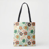 Groovy Retro Floral Tote Bag (Voorkant)