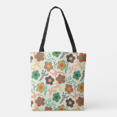 Groovy Retro Floral Tote Bag (Achterkant)