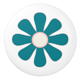 Groovy Retro Flower 60s 70s Minimalistische esthet Keramische Knop