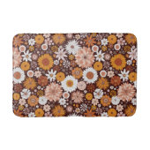 Groovy Retro Flower Garden Pattern Badmat (Voorkant)