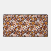 Groovy Retro Flower Garden Pattern Bureaumat (Voorkant)