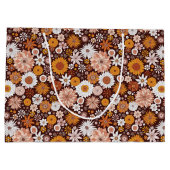 Groovy Retro Flower Garden Pattern Groot Cadeauzakje (Achterkant)