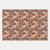 Groovy Retro Flower Garden Pattern Inpakpapier Vel (Voorkant 3)