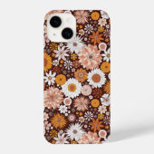 Groovy Retro Flower Garden Pattern iPhone Hoesje (Achterkant)