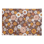 Groovy Retro Flower Garden Pattern Kussensloop (Achterkant)