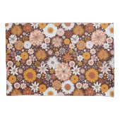 Groovy Retro Flower Garden Pattern Kussensloop (Voorkant)