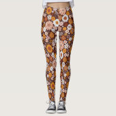 Groovy Retro Flower Garden Pattern Leggings (Voorkant)