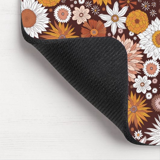 Groovy Retro Flower Garden Pattern Muismat (Hoek)