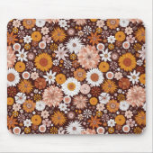 Groovy Retro Flower Garden Pattern Muismat (Voorkant)