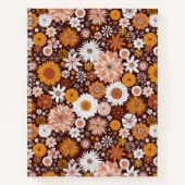 Groovy Retro Flower Garden Pattern Notitieboek (Voorkant)