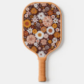 Groovy Retro Flower Garden Pattern Pickleball Paddle (Voorkant)
