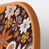 Groovy Retro Flower Garden Pattern Pickleball Paddle (Links Detail)