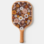 Groovy Retro Flower Garden Pattern Pickleball Paddle (Achterkant)