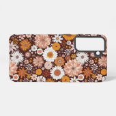 Groovy Retro Flower Garden Pattern Samsung Galaxy Hoesje (Achterkant horizontaal)