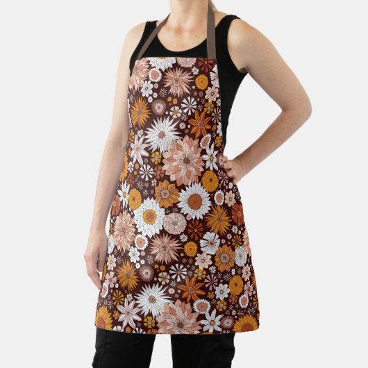 Groovy Retro Flower Garden Pattern Schort (Insitu)