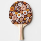 Groovy Retro Flower Garden Pattern Tafeltennisbatje (Voorkant)
