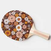 Groovy Retro Flower Garden Pattern Tafeltennisbatje (Zijkant)